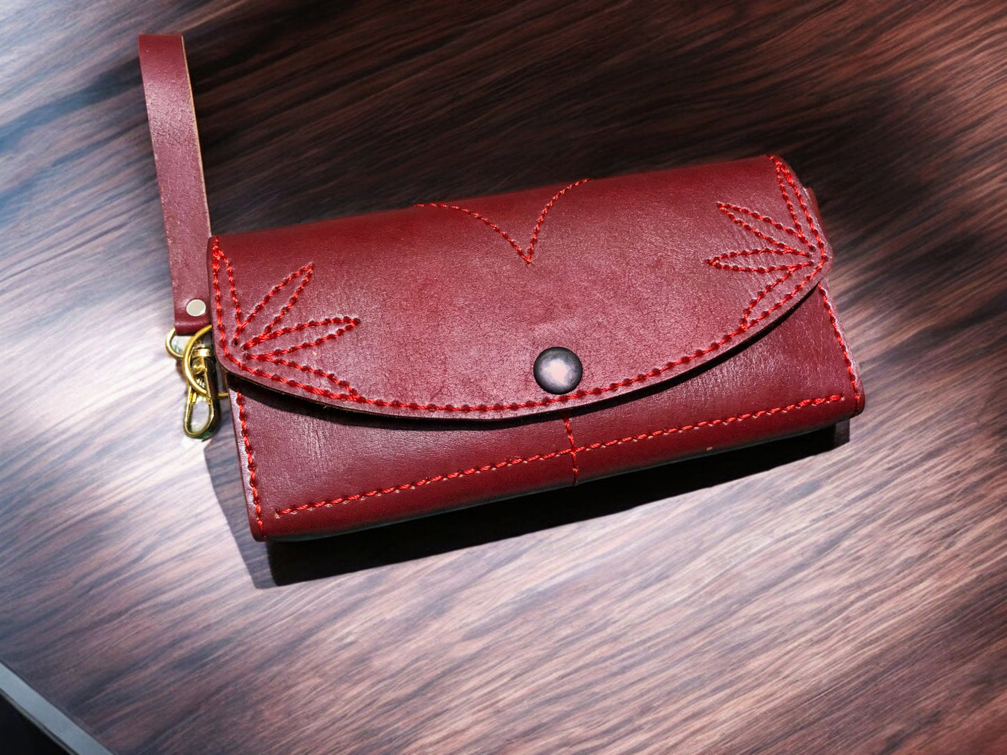 Genuine Leather Bifold Wallet-Clutch For Women Minimalist Design